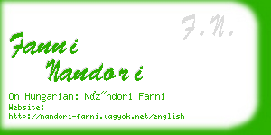 fanni nandori business card